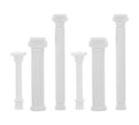 Ciieeo Mini Colonne Romane in Plastica 6 Pezzi da 3,5-6 Cm per Micro Paesaggi Fai da Te, Decorazione Artistica e Sculture Miniature per Tavoli di Sabbia e Progetti Creativi