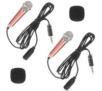 Ciieeo Mini Microfono per Telefono 2 Pezzi Microfono Canterino Compatibile Smartphone e Tablet Portatile per Karaoke e Voce Leggero e Pratico per Uso Musicale