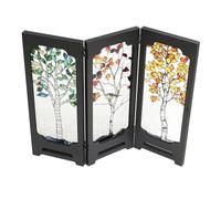 Ciieeo Mini Paravento Pieghevole in Acrilico Resistente Motivi Cinesi, Divisorio Decorativo da Tavolo per Ufficio e Casa, Piccolo Schermo Asiatico per Ambienti Studio e Spazi