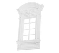 Ciieeo Miniatura stile europeo casa delle bambole telaio finestra fatto a mano fai da te forniture artigianali con dettagli intricati modello in plastica bianca per la decorazione della casa