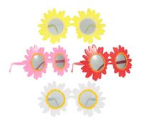 Ciieeo Occhiali da Festa Girasole 4 Pezzi Set Colorati Rosso Giallo Bianco Rosa Occhiali da Sole Divertenti per Feste Cosplay Accessori per Feste Hawaiane e Party in Spiaggia