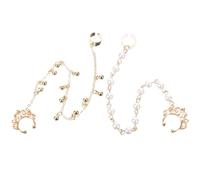 Ciieeo Orecchini a Clip al Naso e Catena con Nappe in Stile Punk Anelli al Naso Finti Art Deco con Design a Catena Dorata Set da 2 Pezzi per Donna Accessori Leggeri e Confortevoli per