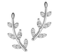 Ciieeo Orecchini a Foglia Leggeri in Argento 925 Piccoli a Bottone per Donna Design Semplice e Comodo Adatti a Studenti e Occasioni Speciali
