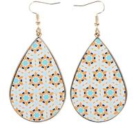 Ciieeo Orecchini a Goccia Pendenti da Donna Stile Barocco, Orecchini a Gancio Leggeri Ciondolo a Lacrima Color Blu Esagonale, Gioielli Estetici per Ragazze Adolescenti Adatti a Feste