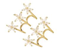 Ciieeo Orecchini Artiglio a Forma di Fiore con Tre Anelli in Rame Oro, Minimalisti e Resistenti allo Scolorimento, per Matrimonio o Laurea,