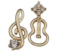 Ciieeo Orecchini Asimmetrici Note Musicali e Violino Set di Gioielli in Lega Diamanti Scintillanti Accessori per Donne Amanti della Musica Adatti per Uso Quotidiano e Feste a Tema