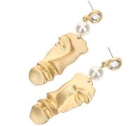 Ciieeo Orecchini Donna Particolari a Forma di Mezza Faccia in Lega Oro, Pendenti Chic ed Eleganti, per Abbigliamento Quotidiano e Feste