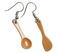 Ciieeo Orecchini Fatti a Mano a Gancio a Forma di Cucchiaio Color Caffè, Leggeri e Creativi, Gioielli Pendenti per Donna, Regalo Portatile per Uso Quotidiano