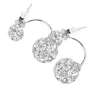 Ciieeo Orecchini in Argento S925 con Pietre Luminosi Orecchini a Bottone da Donna Leggeri e Brillanti Gioielli Decorativi per le Orecchie Design Frontale e Posteriore Sicuri e