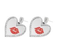 Ciieeo Orecchini pendenti creativi argento a forma di cuore specchio per donne accessori per compleanni