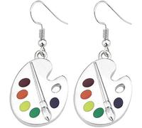 Ciieeo Orecchini Pendenti Piatto di Vernice in Argento, Accessori per Donne Artiste e Insegnanti, Adatti per Feste e Attività Creative Quotidiane