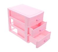 Ciieeo Organizer da Scrivania in Plastica con Mobiletto Multi-livello Compatto per Ufficio Casa e Camera da Letto Contenitore a Livelli Rosa per Appartamenti e Dormitori