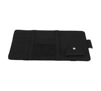 Ciieeo Organizer per Aletta Parasole Auto in Pelle Nera Multifunzione con Tasche per Carte Occhiali e Documenti Protezione Solare e Spazio Salvaspazio per Interni Auto Business