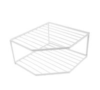 Ciieeo Organizzatore di pentole Organizzatore di armadietti Portapiatti in filo pentola e pellicola scaffale per la cucina Scaffale dell'organizzatore di cabinet White