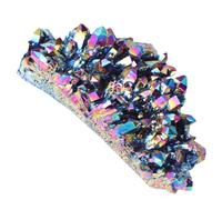 Ciieeo Ornamento Grappolo di Cristallo Naturale Multicolore 100g Circa, Decorazione da Tavolo Galvanizzata per Casa e Ufficio, Cristallo Curativo Compatto per Arredamento Stile Casuale