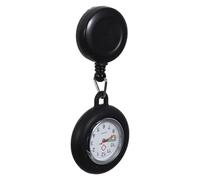 Ciieeo Orologio da Taschino Retrattile Nero in Plastica per Infermieri | Stile Retrò Classico, Fissaggio Sicuro su Tasche e Revers, Uso in Ambienti Medici e Uniforme
