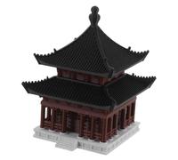 Ciieeo Padiglione cinese in miniatura, ornamento decorativo da scrivania, autentica architettura antica per acquario e micro paesaggio, artigianato con integrazione versatile per la casa e
