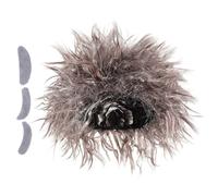 Ciieeo Parrucca da Scienziato Pazzo Marrone Trecce, Baffi e Sopracciglia Autoadesivi per Costume da Vecchio, Cosplay e Festa di Halloween e Adulti, Leggera e Realistica