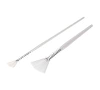 Ciieeo Pennelli a Ventaglio per Maschera Viso Set da 2 Pezzi Setole Delicate e Manico Ergonomico, Pennelli Applicatori per Cura della Pelle Professionale, Adatti per Zone Piccole e Ampie