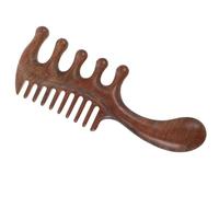 Ciieeo Pettine Massaggiante Robusto e Portatile per Cuoio Capelluto in Legno di Sandalo 5 Denti e Testina Rotonda per Massaggi Rilassanti e Sollievo Dalla Fatica