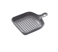 Ciieeo Piastra Grill Quadrata con Rivestimento Antiaderente Vassoio Riutilizzabile per Alimenti con Manico Corto Adatto Grigio