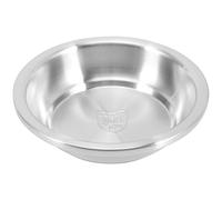 Ciieeo Piatto rotondo in acciaio inox multiuso, vassoio per frutta per conservare pesce e dessert, piatto compatto leggero per cottura a vapore con bordo liscio, sicuro per uso in cucina