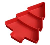 Ciieeo Piatto Snack Natalizio Rosso Scomparti Vassoio Portafrutta e Frutta Secca e Feste Design Capiente e Resistente per Conservare Snack e Noci