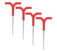 Ciieeo Picchetti in Metallo per Tende da Pesca sul Ghiaccio 4 Pezzi Supporto Portacanna, Ancoraggi Avvitabili Resistenti per Rifugi Invernali, Kit Compatto per Attrezzatura da Pesca sul