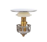 Ciieeo Piletta di Scarico per Lavabo in Ottone Filtro a Scomparsa e Guarnizione in Silicone, Accessorio per Apertura da 35 MM in Bagno