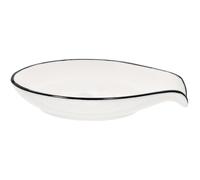 Ciieeo Poggiamestolo in Ceramica Beige Design Rustico, Supporto per Cucchiai e Cucchiaini da Caffè per Uso Professionale