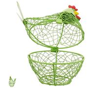 Ciieeo Porta Uova Ferro Forma Di Gallina Organizer Per Cucina e Decorazione Per Uova Fresche Frutta e Snack Capienza Generosa e Design Creativo Per Casa e Ristoranti