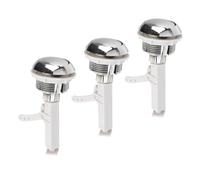 Ciieeo Pulsanti per Serbatoio Wc 3 Pezzi in Metallo Elettrolitico Antiruggine, Compatibili Serbatoi a Testa Tonda, Accessori di Ricambio per Toilette Domestiche e Alberghiere