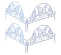 Ciieeo Recinzione del Cortile in Plastica Bianca 4 Pezzi, Bordatura Decorativa da Giardino Leggera e Portatile per Recinzione Esterna Stile Pastorale, per Ornamento e Delimitazione