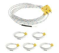 Ciieeo Rilevatore di Temperatura da 50 a 400°c Sonda Termocoppia 6 Pezzi Tipo K da 1 Metro con Cavo Flessibile in Fibra di Vetro e Abs Compatibile con Tm902c e Tes1310