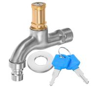 Ciieeo Rubinetto Antifurto in Rame da 1/2 Pollice Chiave, Design Semplice e Sicuro per Lavatrice e Giardino, per Cucine e Cortili
