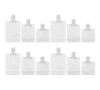 Ciieeo Sacchetti Porta Lozioni Riutilizzabili 12 Pezzi 30ml 50ml 100ml, Bustine Ricaricabili per Cosmetici da Viaggio, Buste Compatte Chiusura a Ribalta per Uso Portatile