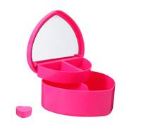 Ciieeo Scatola Porta Gioielli Cuore Per Bambine Con Specchio Organizer Per Orecchini e Accessori Per Design Doppio Resistente Perfetta Per Trucco e Gioielli Delle Piccole