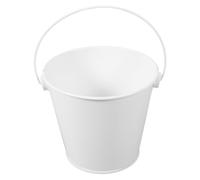 Ciieeo Secchio Raccogli Grasso Bianco in Latta Piccolo 8x10,5x12 Cm Resistente al Calore per Barbecue e Cucina all’Aperto, Secchiello Multiuso per Raccolta Olio e Grasso