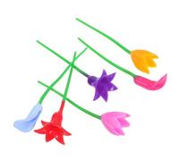Ciieeo Segnabicchieri a Forma di Fiore in Silicone 6 Pezzi Colorati Identificatori per Bicchieri da Vino Cartelli per Feste e Incontri Colore Casuale