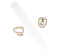 Ciieeo Set 1 Pezzo Griglia in Rame Dorato Hip Hop, Denti Finti Rapper Pinzetta, Accessorio per Feste e Cosplay Stile Musica Urbana