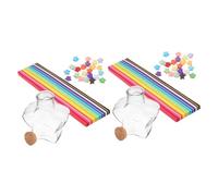 Ciieeo Set 2 Barattoli dei Desideri di Plastica Trasparente con Tappo in Sughero, Contenitori Decorativi a Forma di Stella per Fai da Te, Bottiglie con Carta Origami Colorata