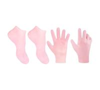 Ciieeo Set 2 Pezzi Guanti Idratanti e Calzini Esfolianti la Rimozione dei Calli, Trattamento Piedi e Mani, Rosa, Taglia Xl per Piedi 41-43, Cura Pelle Secca e Screpolata