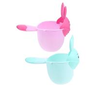 Ciieeo Set 2 Pezzi Tazze per Risciacquo Shampoo in Plastica PP Design Animali Contenitori per Acqua Bagnetto Ragazzo Ragazza Accessori Bagno per di Varie Età