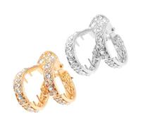 Ciieeo Set 2pezzi Fermagli per Chioma a Forma di V con Cristalli Eleganti per Donna, Clip da Chioma per Acconciatura Alta e Fissa, Lega di Zinco Resistente e Design Chic Colore Casuale