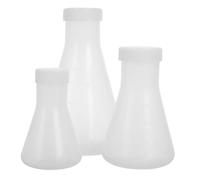 Ciieeo Set 3 Beute Coniche in Plastica da 50 Ml, 100 Ml e 250 Ml per Ragazzo Ragazza, Beuta Erlenmeyer Didattica a Collo Stretto Tappo, Strumento Scientifico Sicuro per Attività