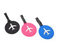 Ciieeo Set 3 Etichette Valigia in Silicone Pvc a Forma di Aereo Design Sicuro e Bordo Arrotondato per Ritiro Bagagli in Aeroporto