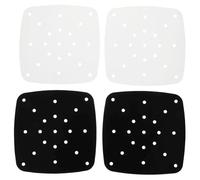 Ciieeo Set 4 Pezzi Tappetini per Friggitrice ad Aria e Vaporiera Resistente al Calore Bianco Riutilizzabili Antiaderenti per Cucina Sicura