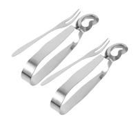 Ciieeo Set 4 Pezzi Utensili per Lumache in Acciaio Inossidabile Argento, Pinze e Forchette Multifunzionali Resistenti alla Lavastoviglie per Ristorante e Casa