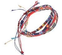Ciieeo Set 5 Braccialetti Intrecciati Regolabili da Polso e Cavigliera da Donna in Corda di Cotone e Lino Colorata, Decorazione Unisex per Uso Quotidiano e Regalo Legame Mamma Figlia