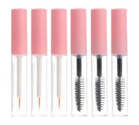 Ciieeo Set 6 Pezzi Flaconi Mascara in Pet 5ml Ricaricabili con Pennello Eyeliner e Contenitore Lip Gloss per Trucco Occhi Portatile Anti-perdita per Viaggi e Uso Quotidiano